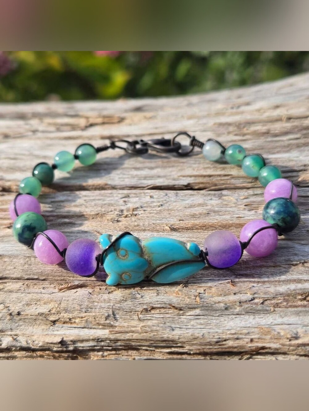 Handcrafted Oxidized Copper Wire Wrap Bracelet